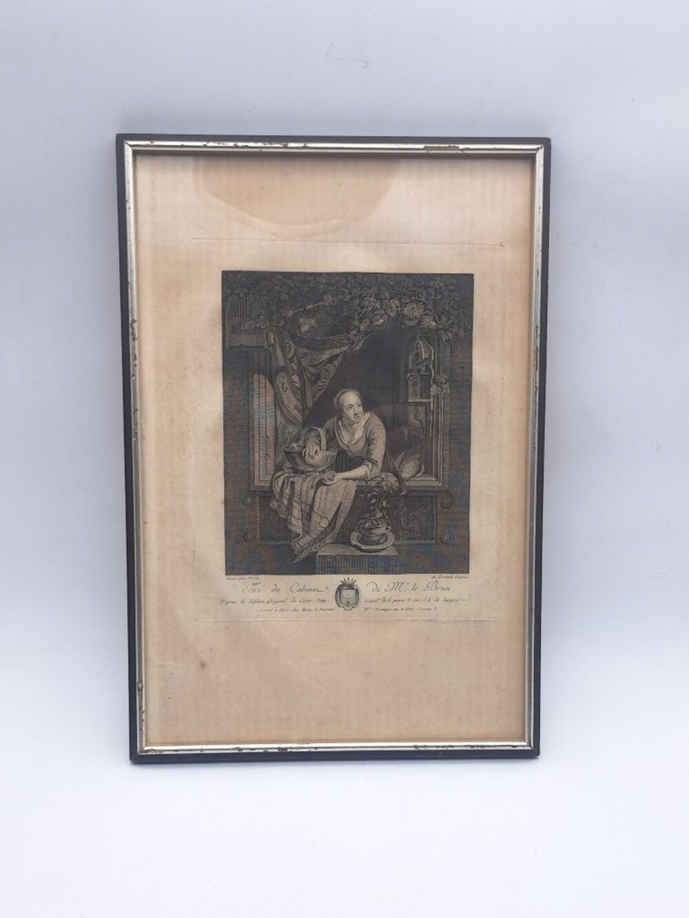 Antique Engraving By Basan Et Poignant of Jeune Femme à la Fenêtre By Gerrit Dou